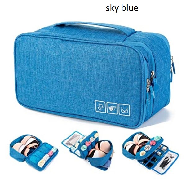 Underwear travel bag light blue